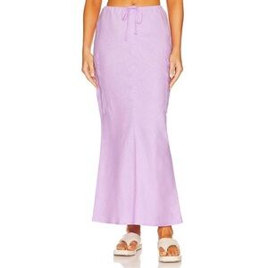 Faithfull the Brand Katala Linen Maxi Skirt Lilac XXL EC